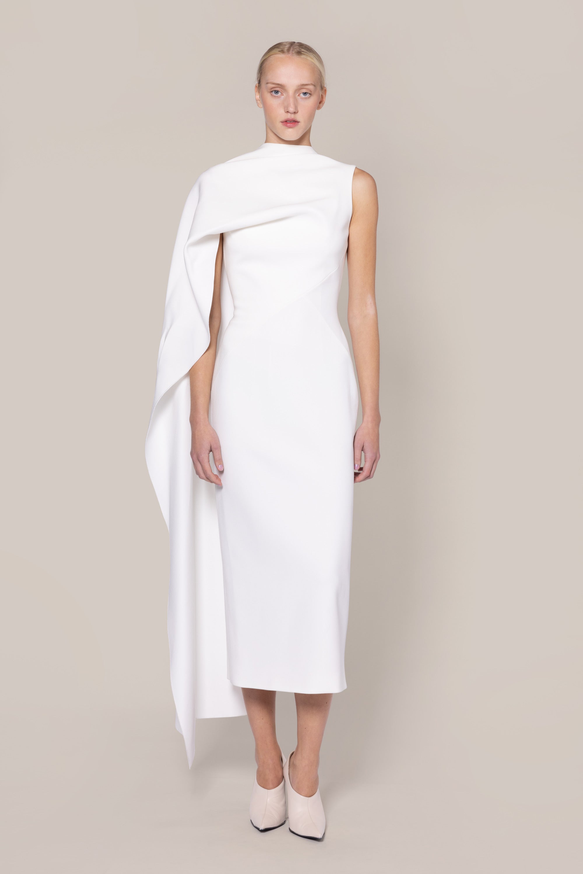 midi designer dress Diana Midi A-Line Off-Shoulder Dress