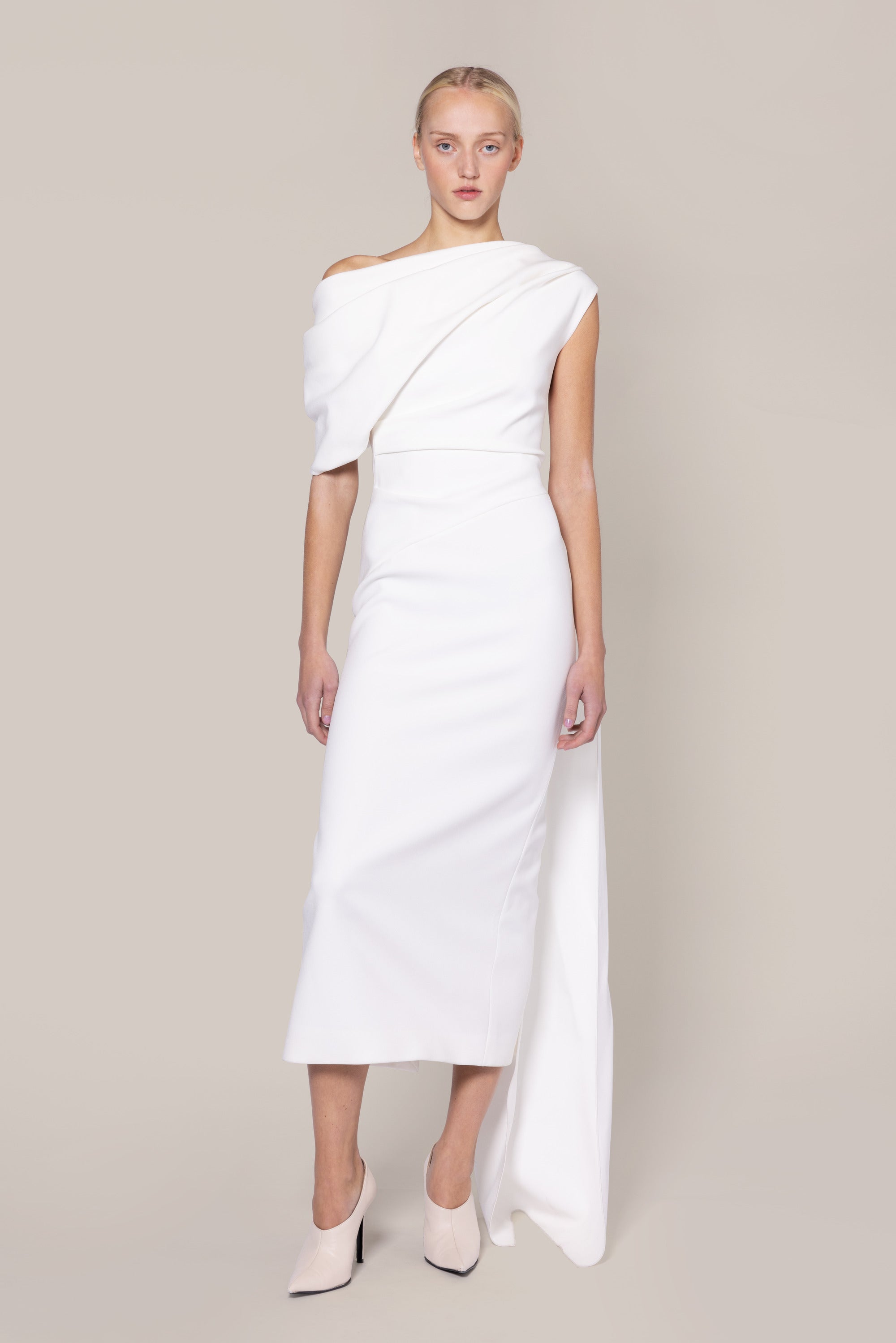 roksanda midi dress Designer Midi Dress in Ivory | Edith | Bridal