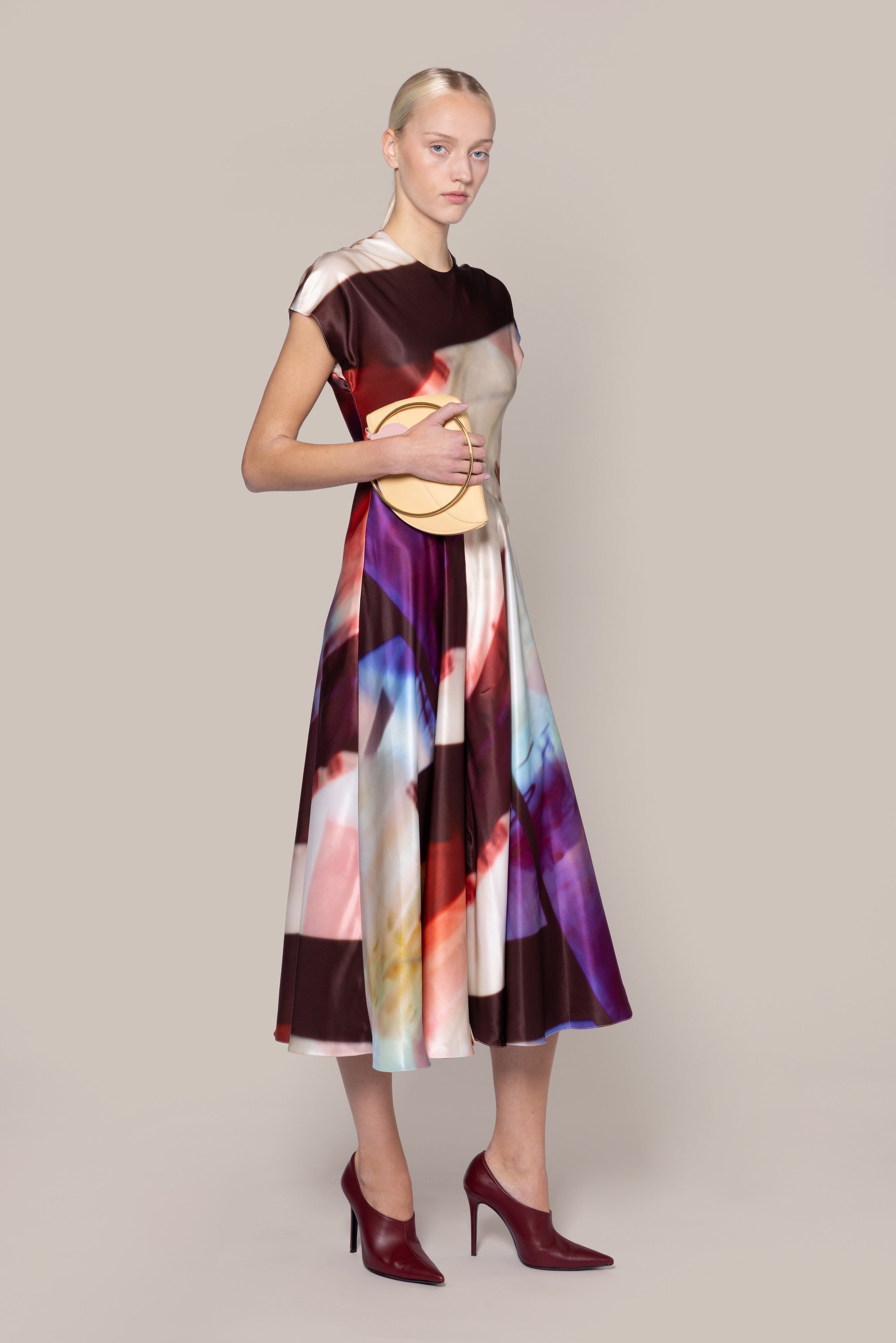Designer Midi Dress in Multicolour