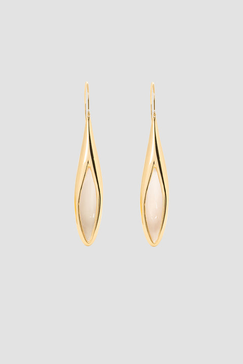 FOSSA EARRINGS XL WITH CREAM ENAMEL
