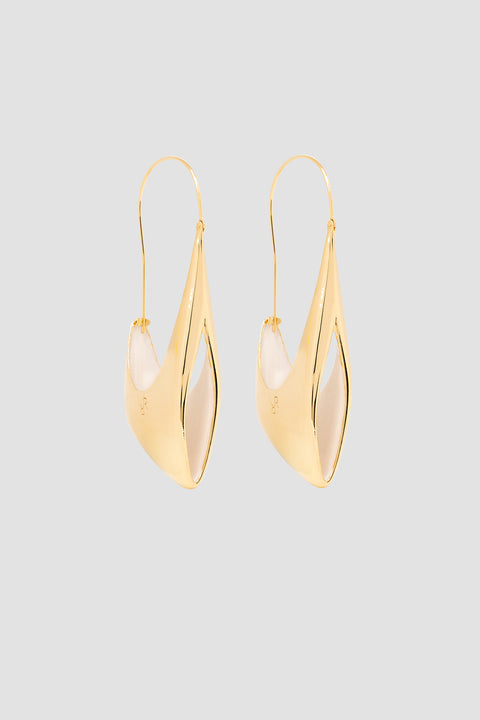 FOSSA EARRINGS XL WITH CREAM ENAMEL