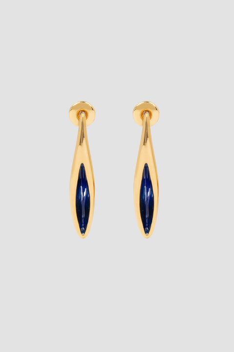 FOSSA MINI EARRING WITH BLUE ENAMEL