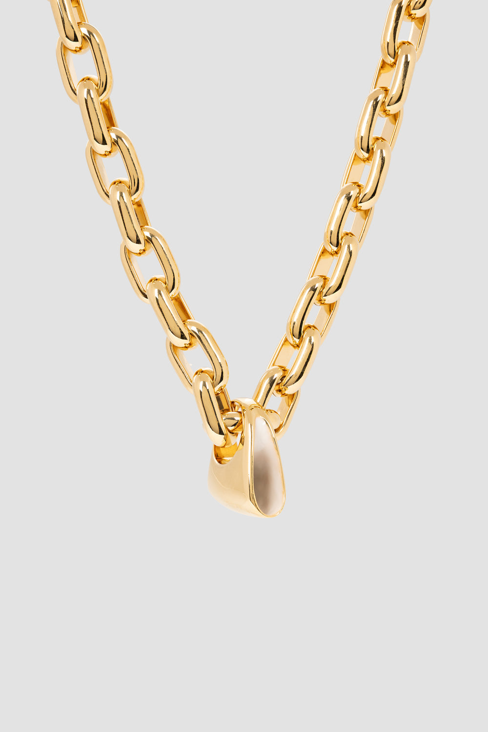 FOSSA GOLD CHAIN NECKLACE WITH CREAM ENAMEL