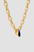 FOSSA GOLD CHAIN NECKLACE WITH BLUE ENAMEL