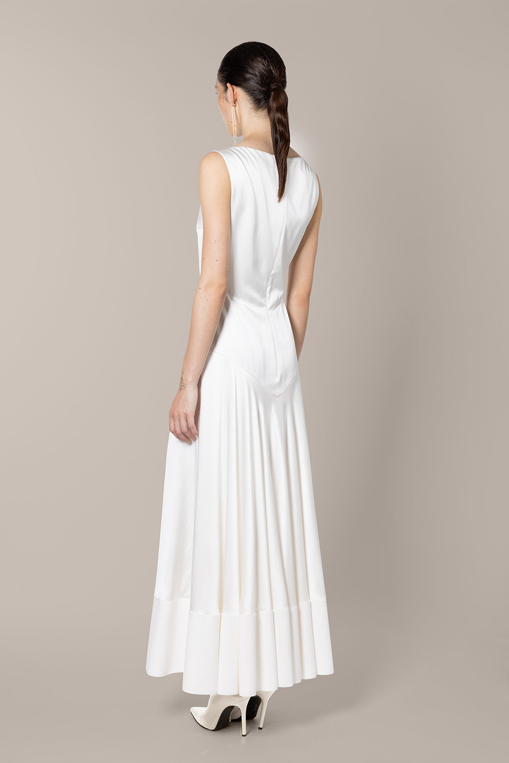 roksanda ivory dress Roksanda Crepe Draped Maite Maxi Dress - Ivory