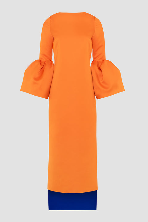 orange designer dresses Luxury Orange Mermaid Evening Dress Feather