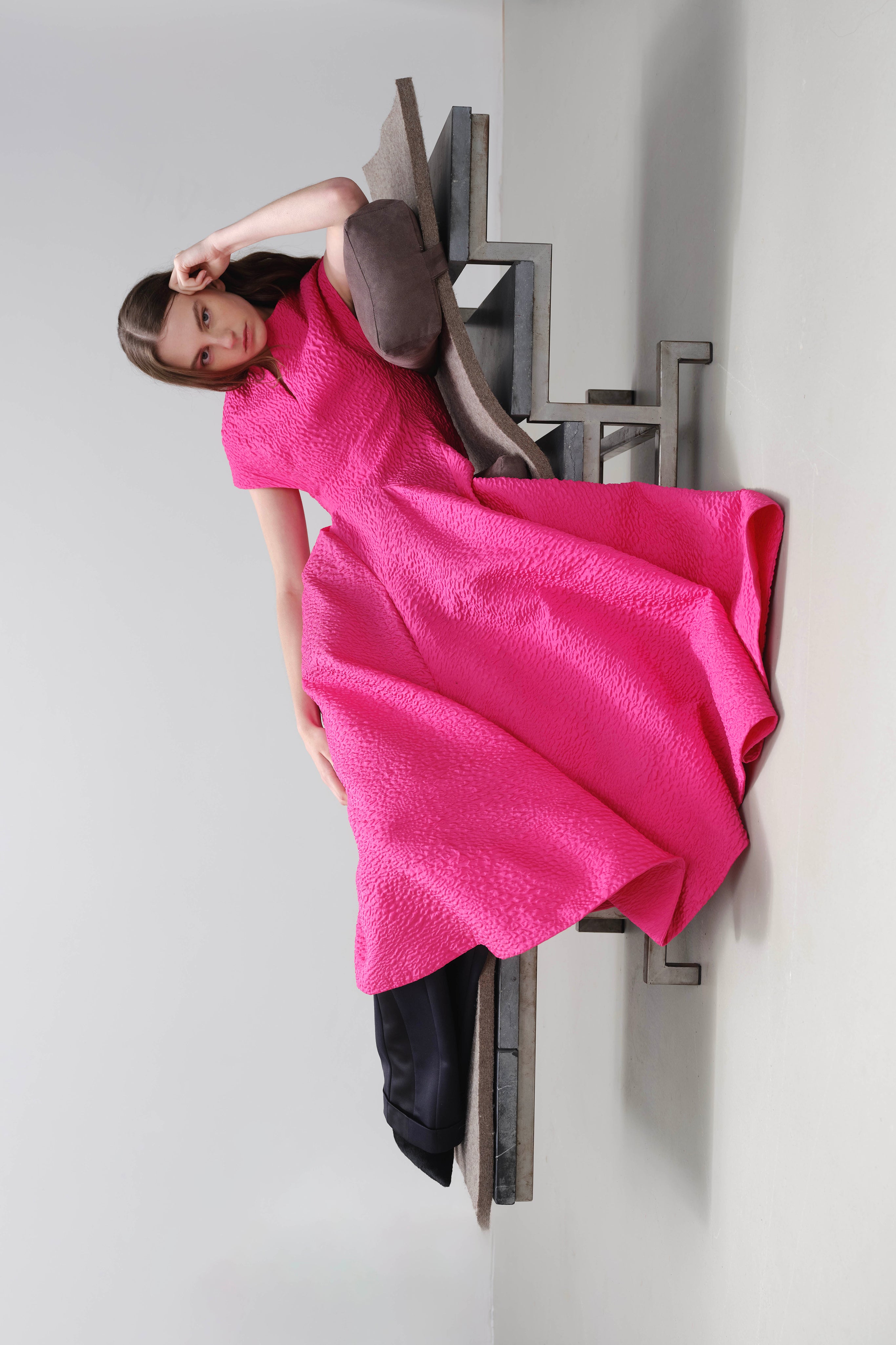 【ROKSANDA】 PINK×NAVYノースリーブ TRAPEZE DRESS Women's Designer Fashion & Luxury Clothing | ROKSANDA