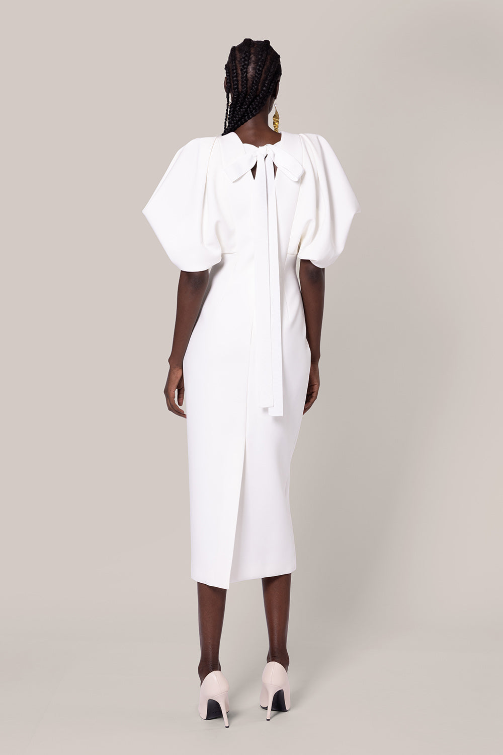 roksanda ivory dress Designer Midi Dress in Ivory | Odette | Bridal