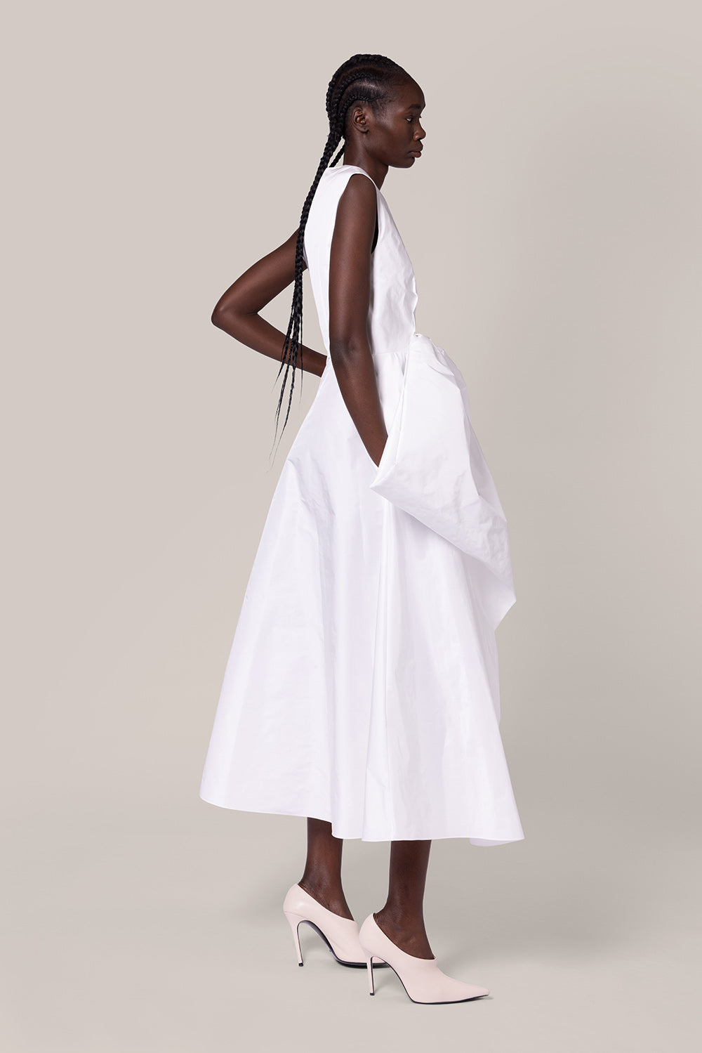 roksanda ivory dress Roksanda Crepe Draped Maite Maxi Dress - Ivory