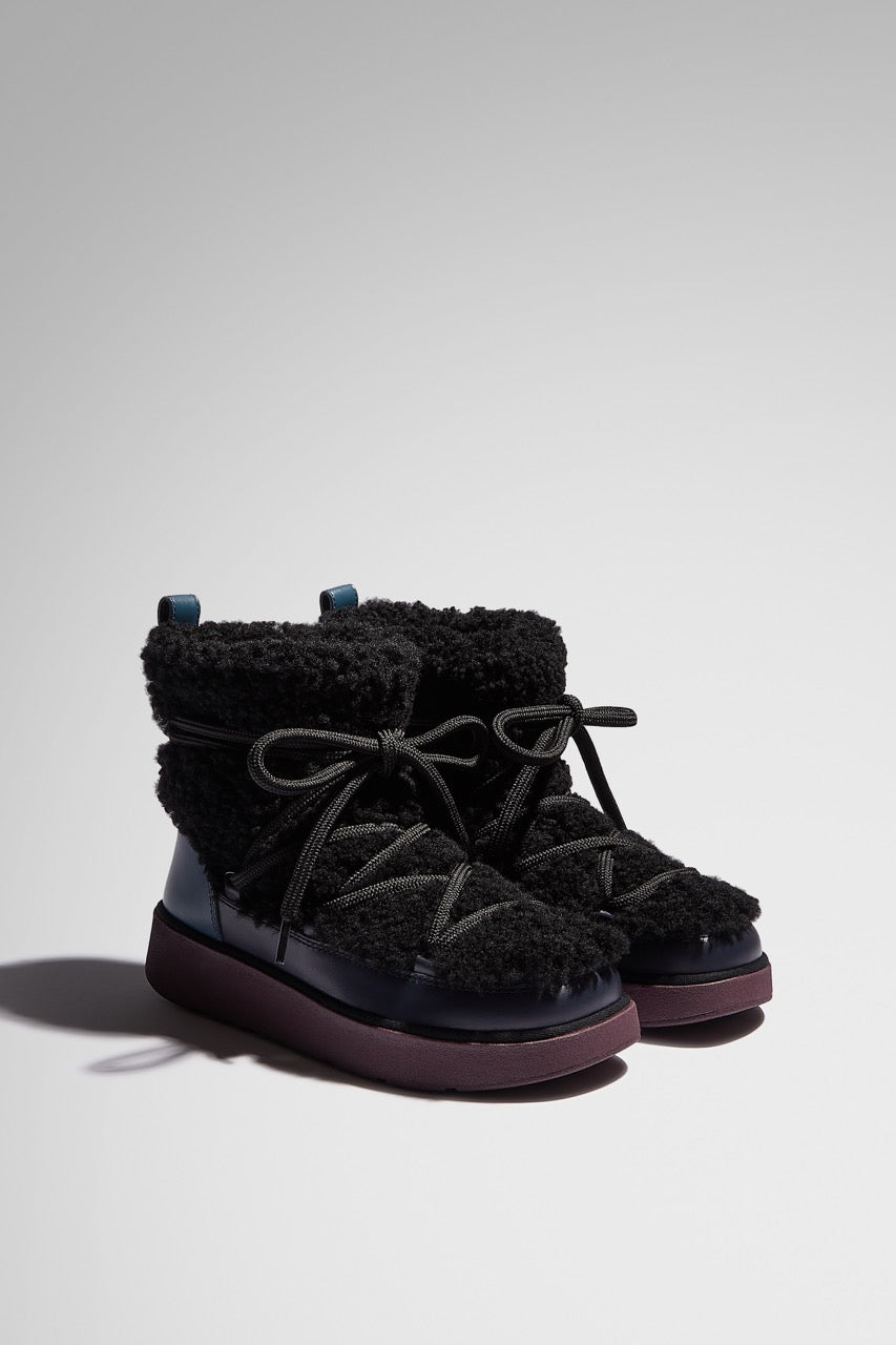 GEN-FF X ROKSANDA CURLY-SHEARLING LACE ANKLE BOOTS