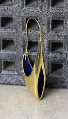 FOSSA EARRINGS XL WITH BLUE ENAMEL