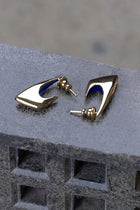 FOSSA MINI EARRING WITH BLUE ENAMEL
