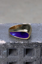 FOSSA RING WITH BLUE ENAMEL