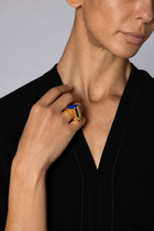 FOSSA RING WITH BLUE ENAMEL