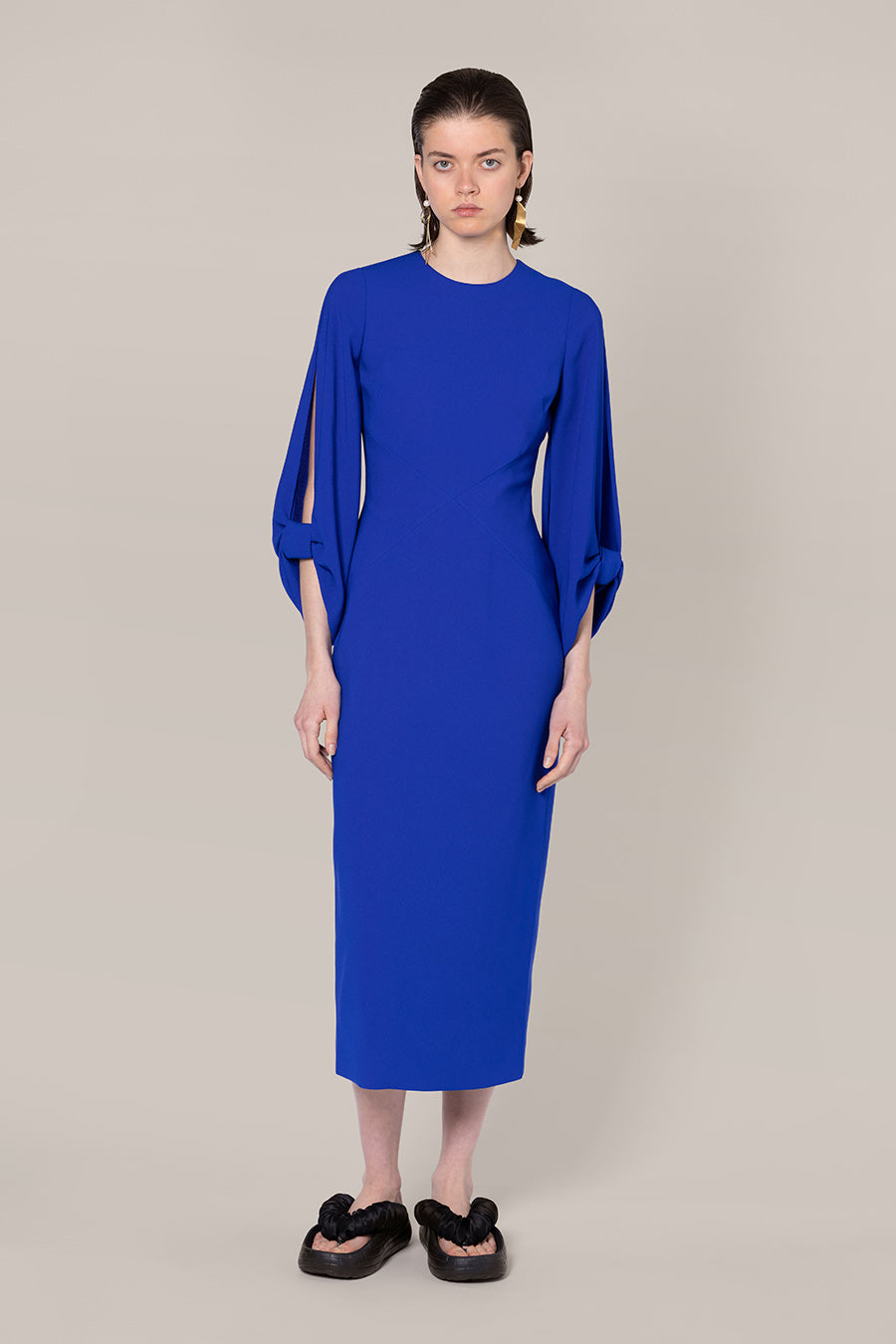 teri jon evening dresses Jacquard Twist Bodice Off Shoulder Dress 239042 Size:L / 8 Prom Dresses 2025 in veromoda-x-masoom-minawala-dresses-jumpsuits-midi