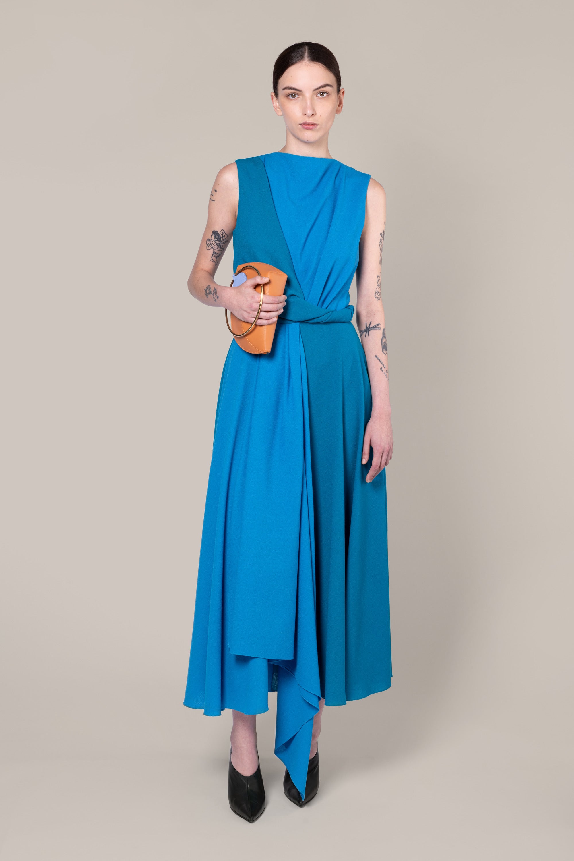 loose-fitting dress Loose Flowy With Pockets Women Dresses-Elegant Floral Dress SIZE:04 waist:PEPLUM