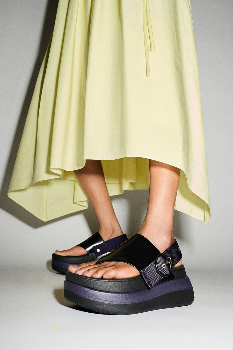 F-MODE STACK X ROKSANDA LEATHER SANDALS