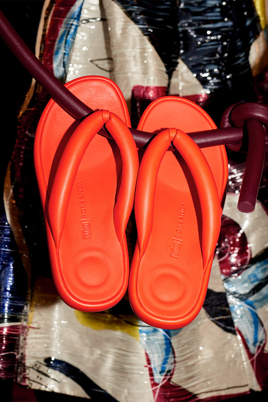 iQUSHION D-LUXE X ROKSANDA PADDED LEATHER FLIP-FLOPS