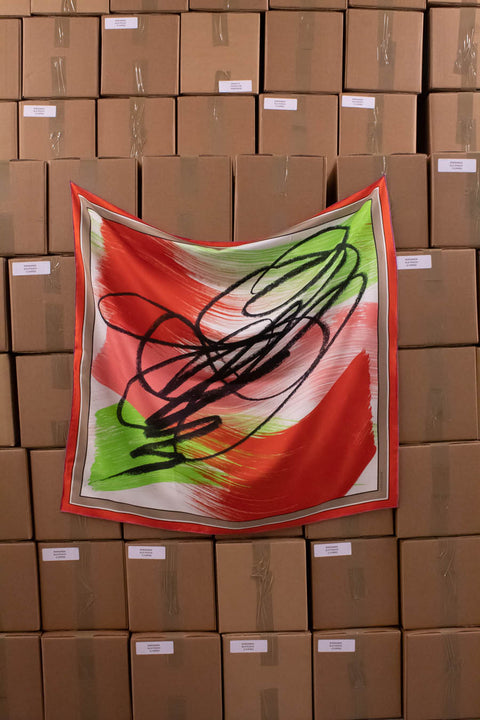 BRUSH STROKE PRINT SCARF