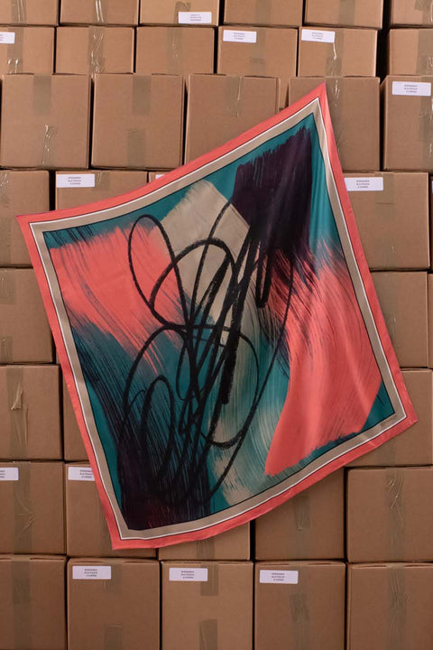 BRUSH STROKE PRINT SCARF